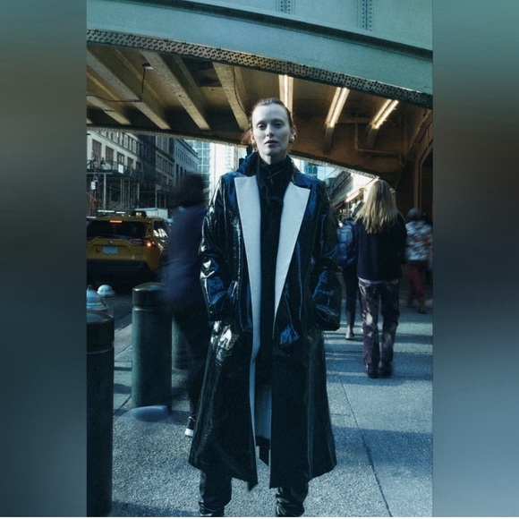 New Zara Limited Edition! Rare! Black Women Contrast Lapel Coat